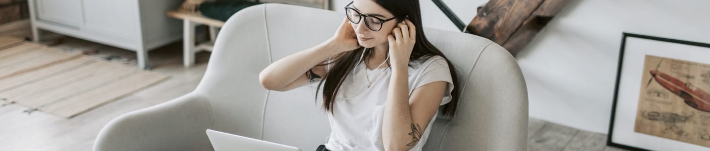 woman listening to music