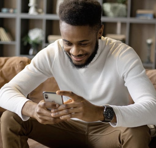 a man texting on phone